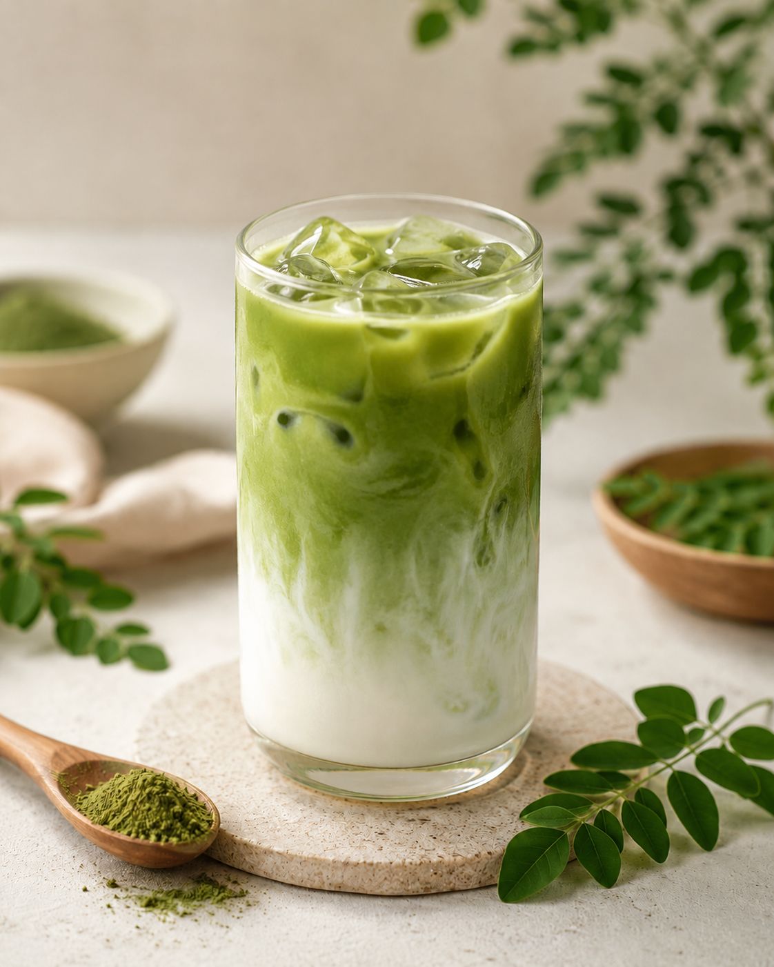 Moringa Ice Latte