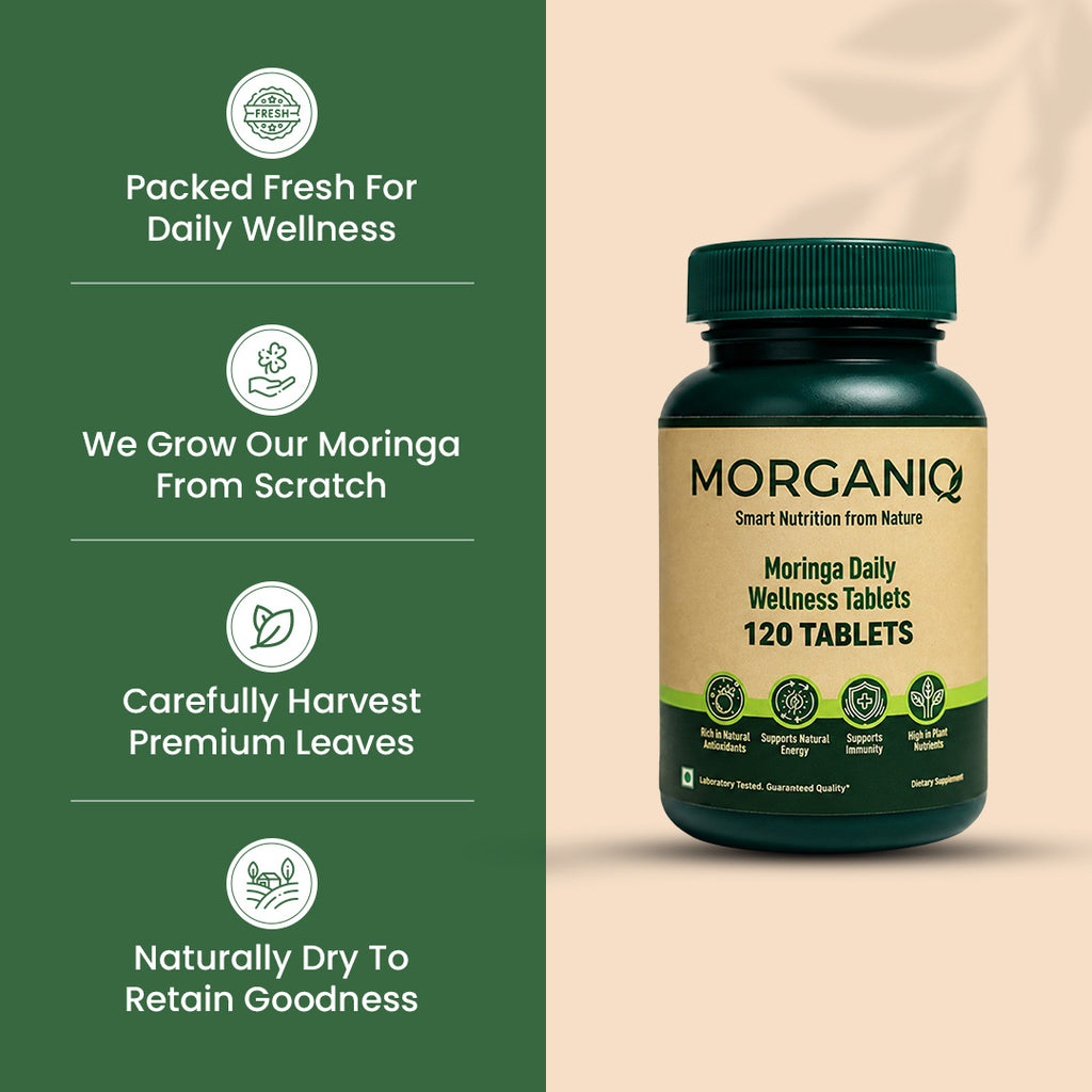 MorganiQ Organic Moringa Tablets - 120 Tablets