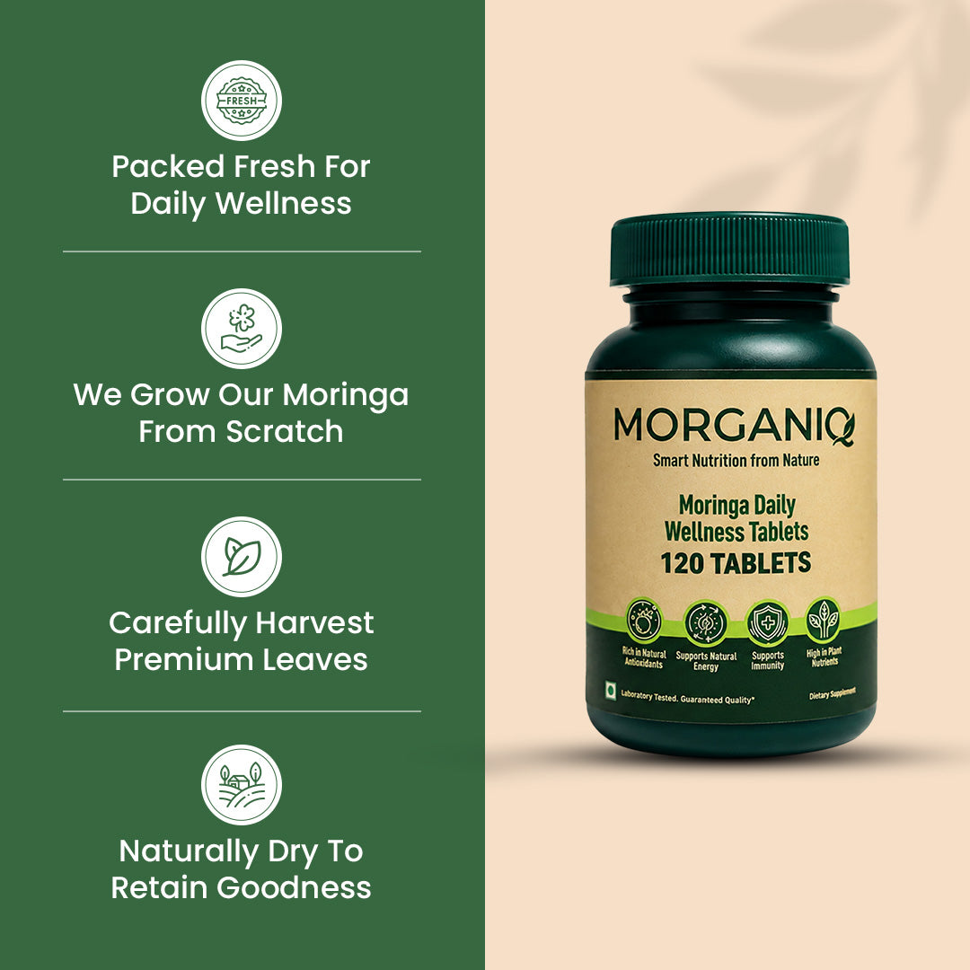 MorganiQ Organic Moringa Tablets - 120 Tablets