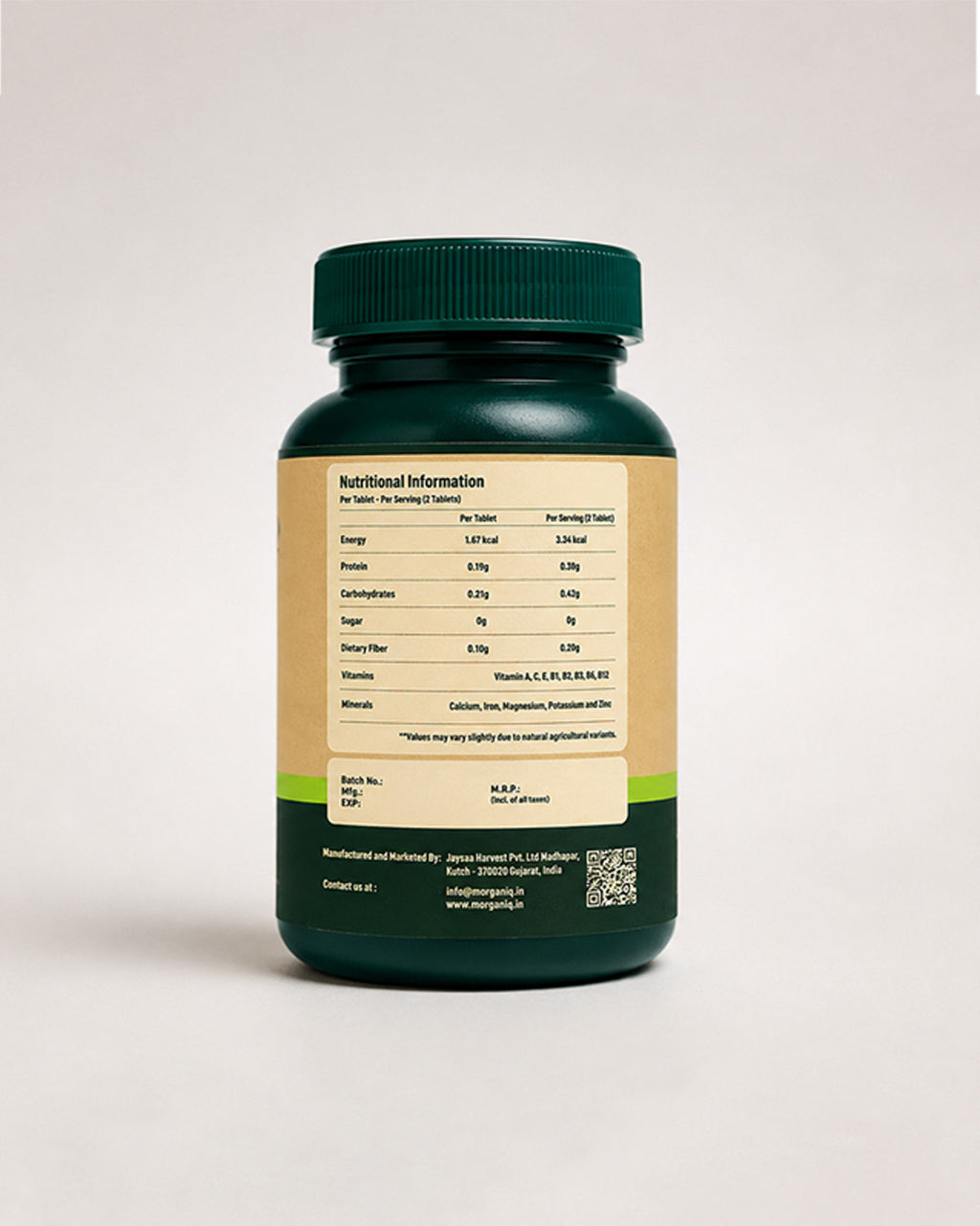 MorganiQ Organic Moringa Tablets - 120 Tablets