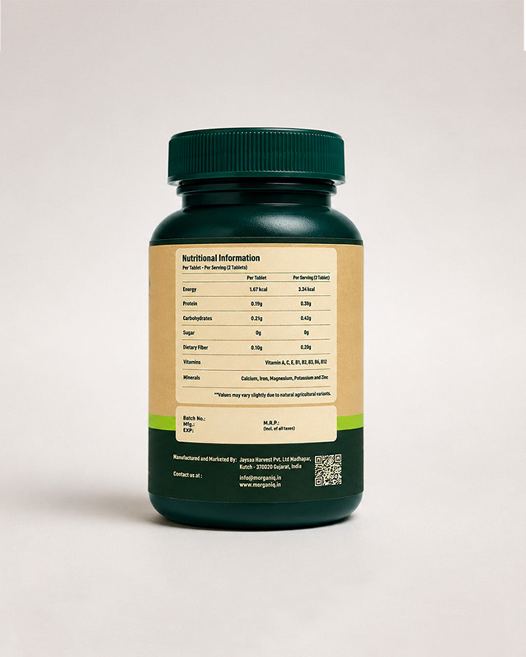MorganiQ Organic Moringa Tablets - 120 Tablets