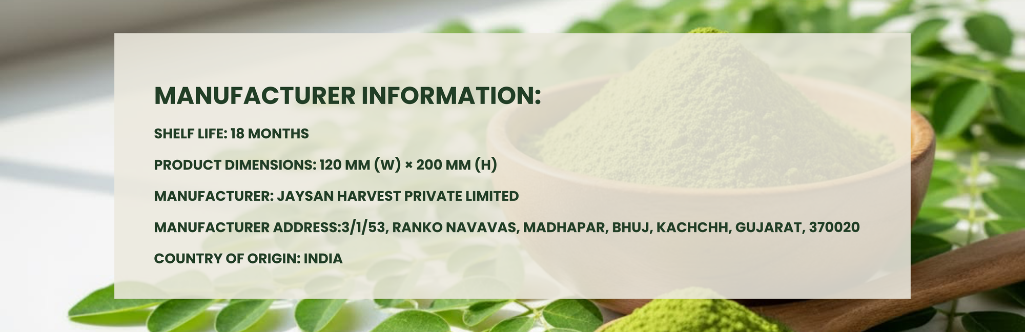 Manufacturer Information